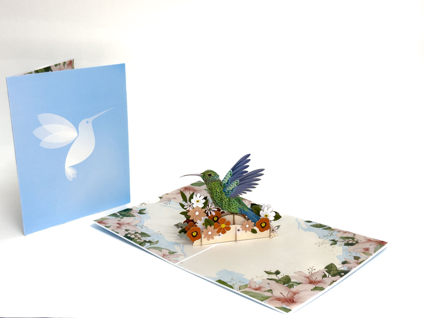 3D Hummingbird & Flowers