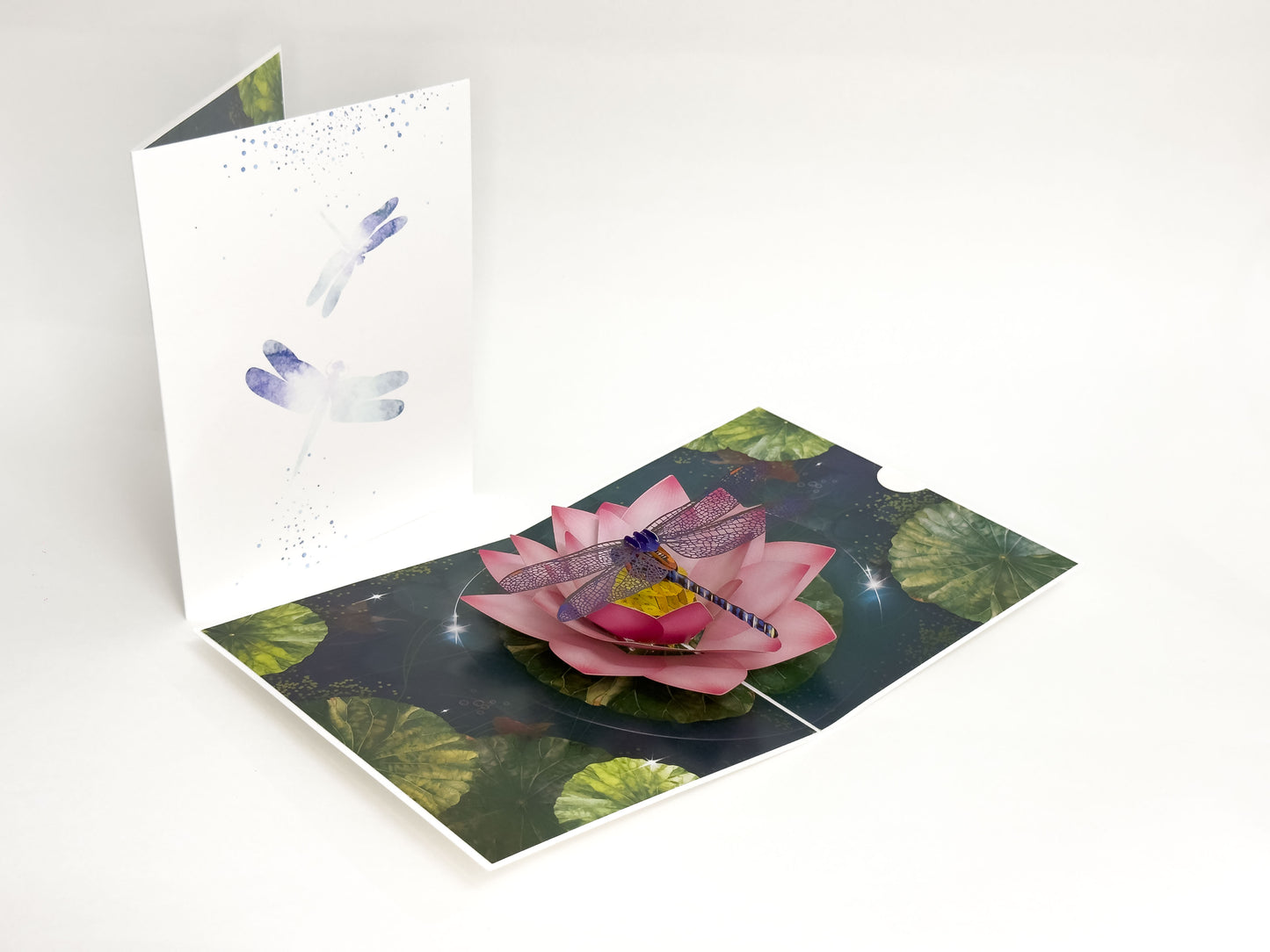 3D Dragonfly & Pink Lotus